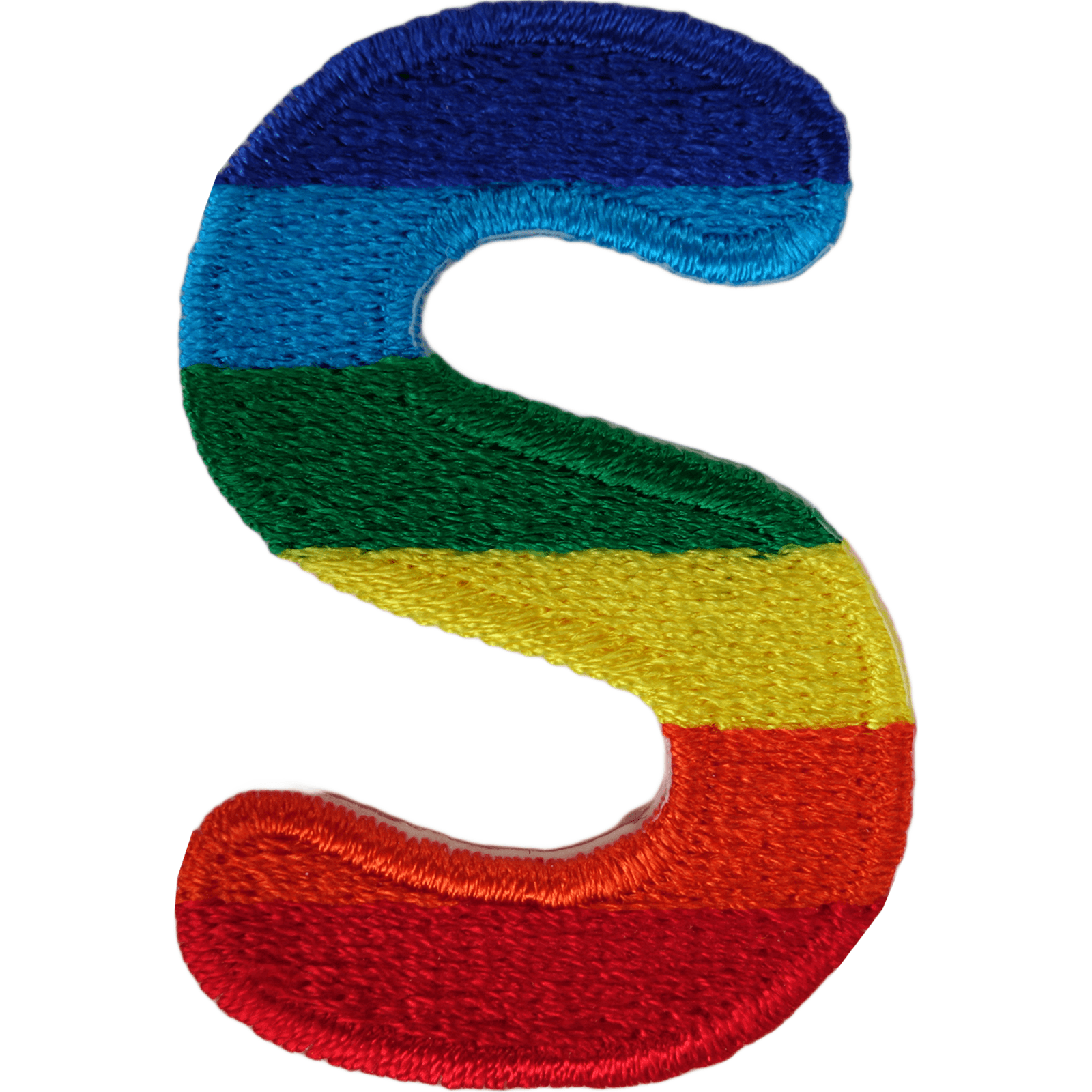 Letter S Rainbow Letter Number Iron Sew On Patches Badges Name A-Z Letters Numbers Patch