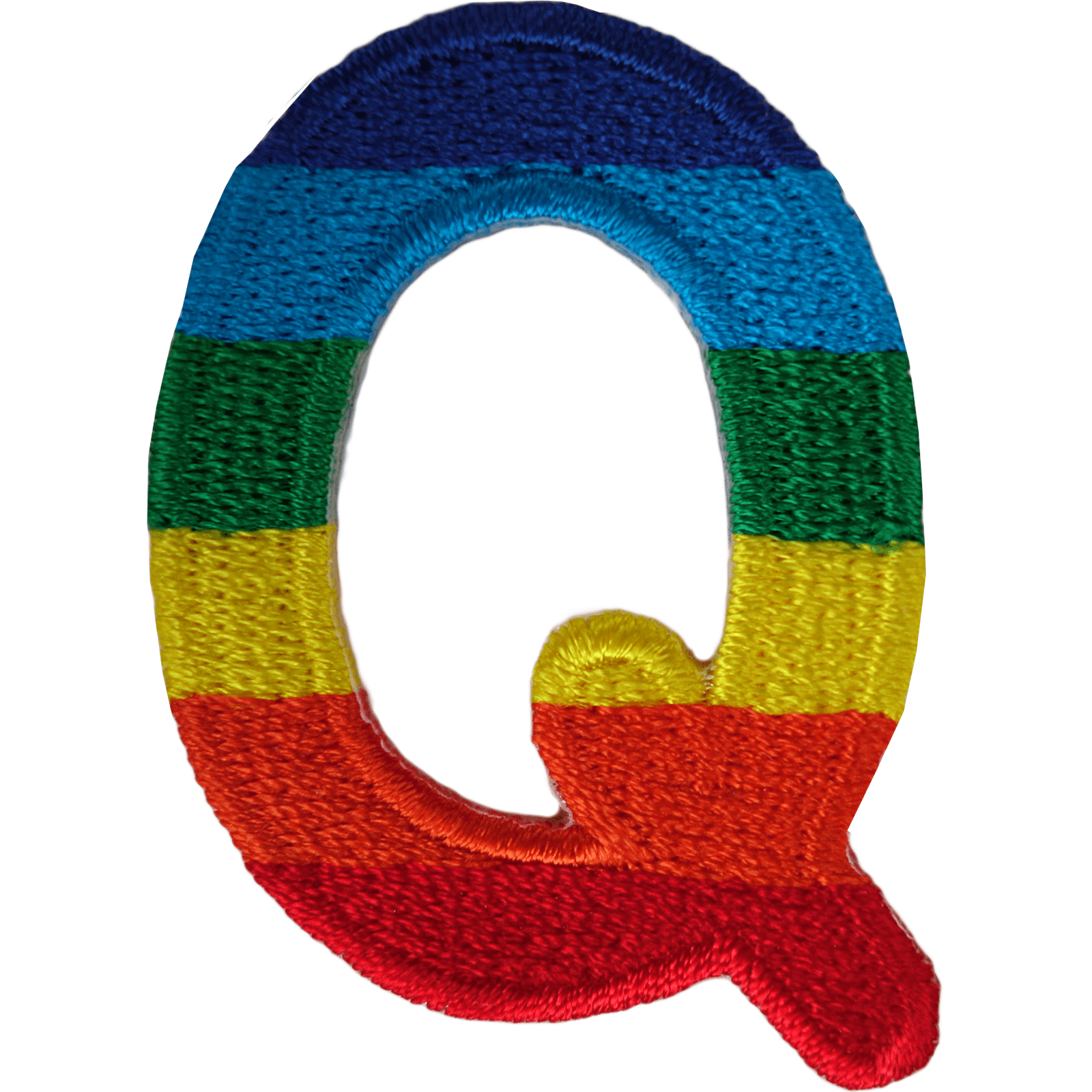 Letter Q Rainbow Letter Number Iron Sew On Patches Badges Name A-Z Letters Numbers Patch