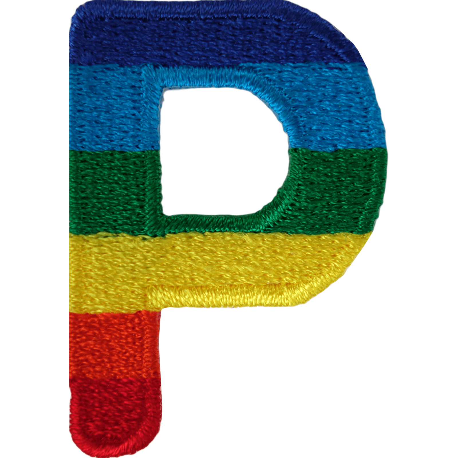 Letter P Rainbow Letter Number Iron Sew On Patches Badges Name A-Z Letters Numbers Patch