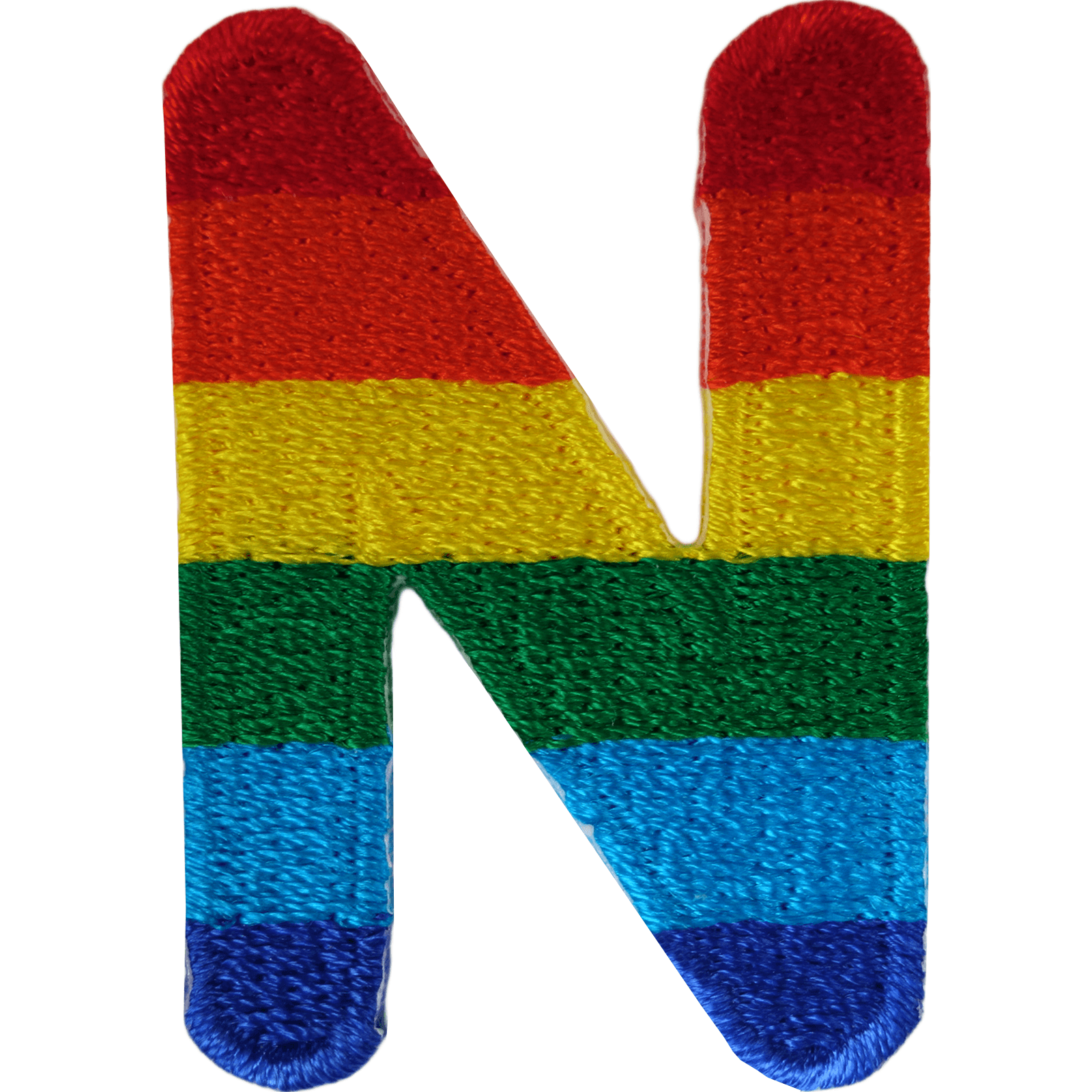 Letter N Rainbow Letter Number Iron Sew On Patches Badges Name A-Z Letters Numbers Patch