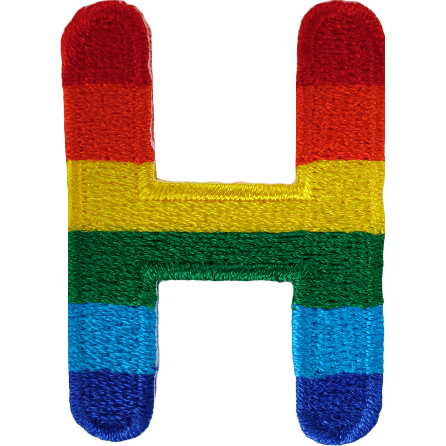 Letter H Rainbow Letter Number Iron Sew On Patches Badges Name A-Z Letters Numbers Patch