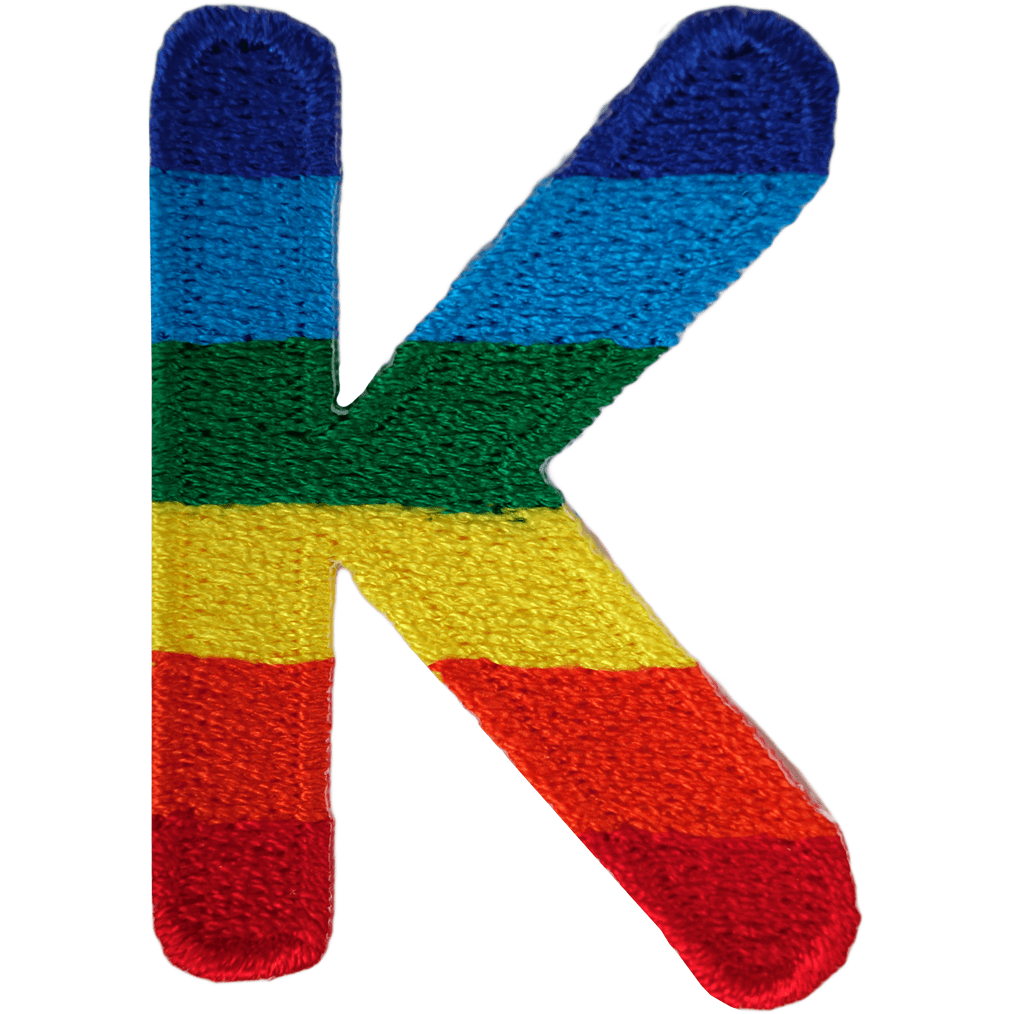 Letter K Rainbow Letter Number Iron Sew On Patches Badges Name A-Z Letters Numbers Patch