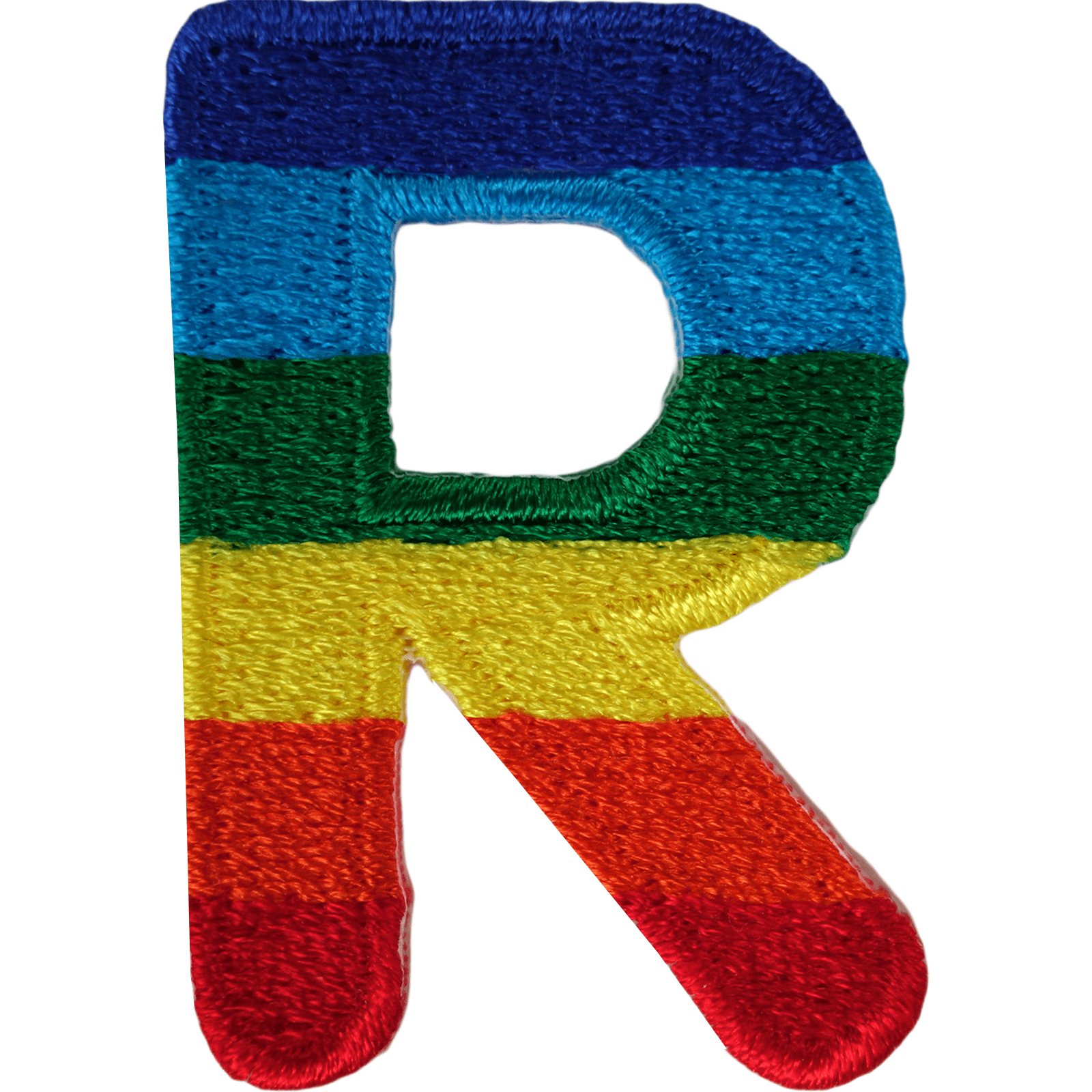 Letter R Rainbow Letter Number Iron Sew On Patches Badges Name A-Z Letters Numbers Patch