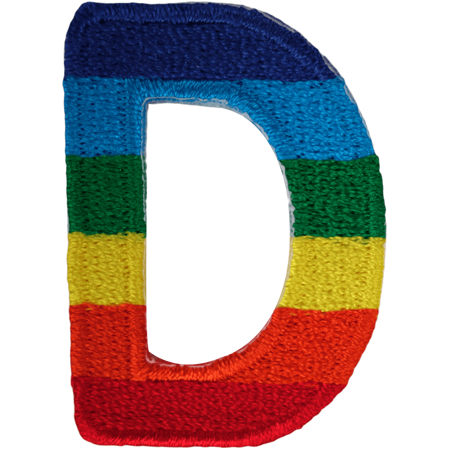 Letter D Rainbow Letter Number Iron Sew On Patches Badges Name A-Z Letters Numbers Patch