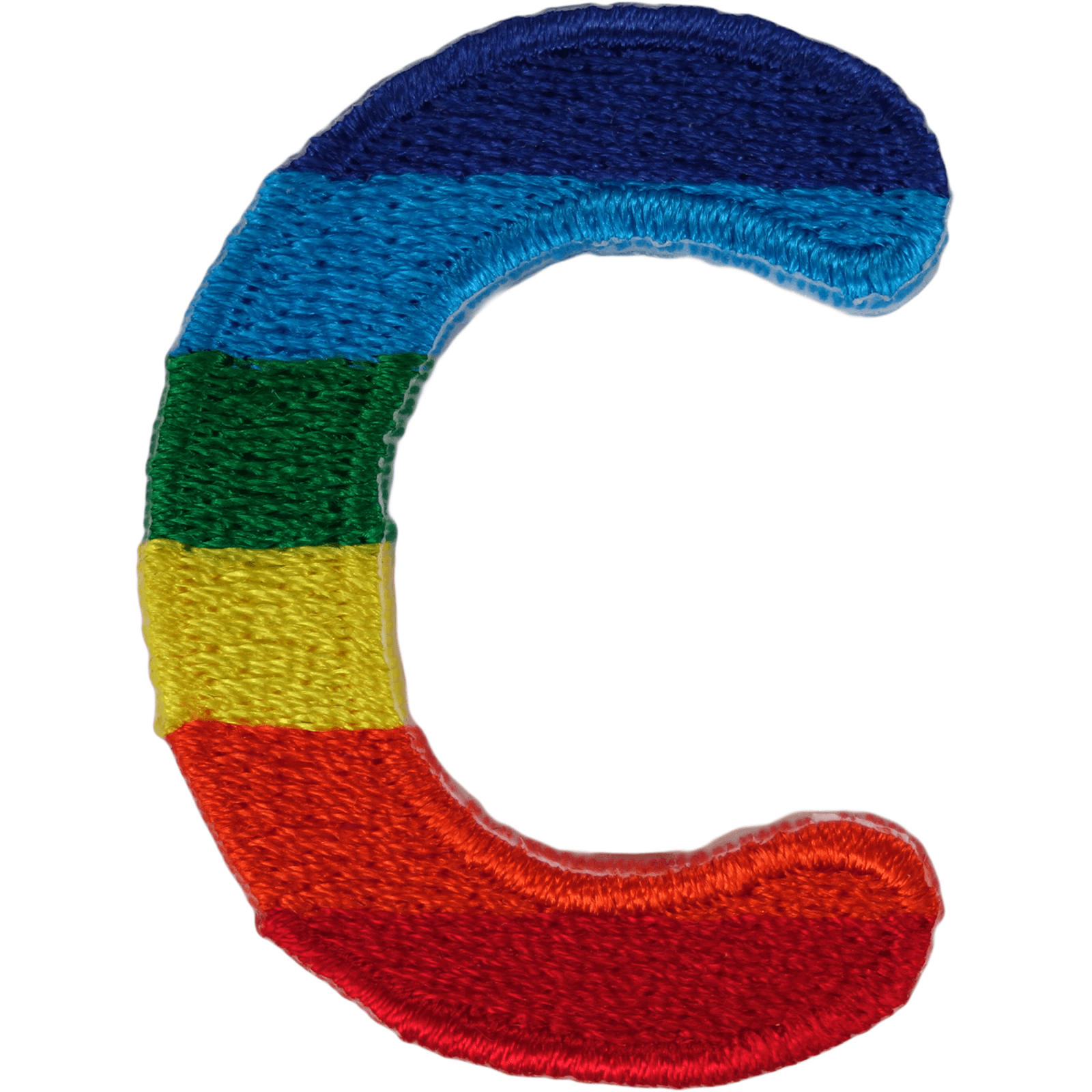 Letter C Rainbow Letter Number Iron Sew On Patches Badges Name A-Z Letters Numbers Patch