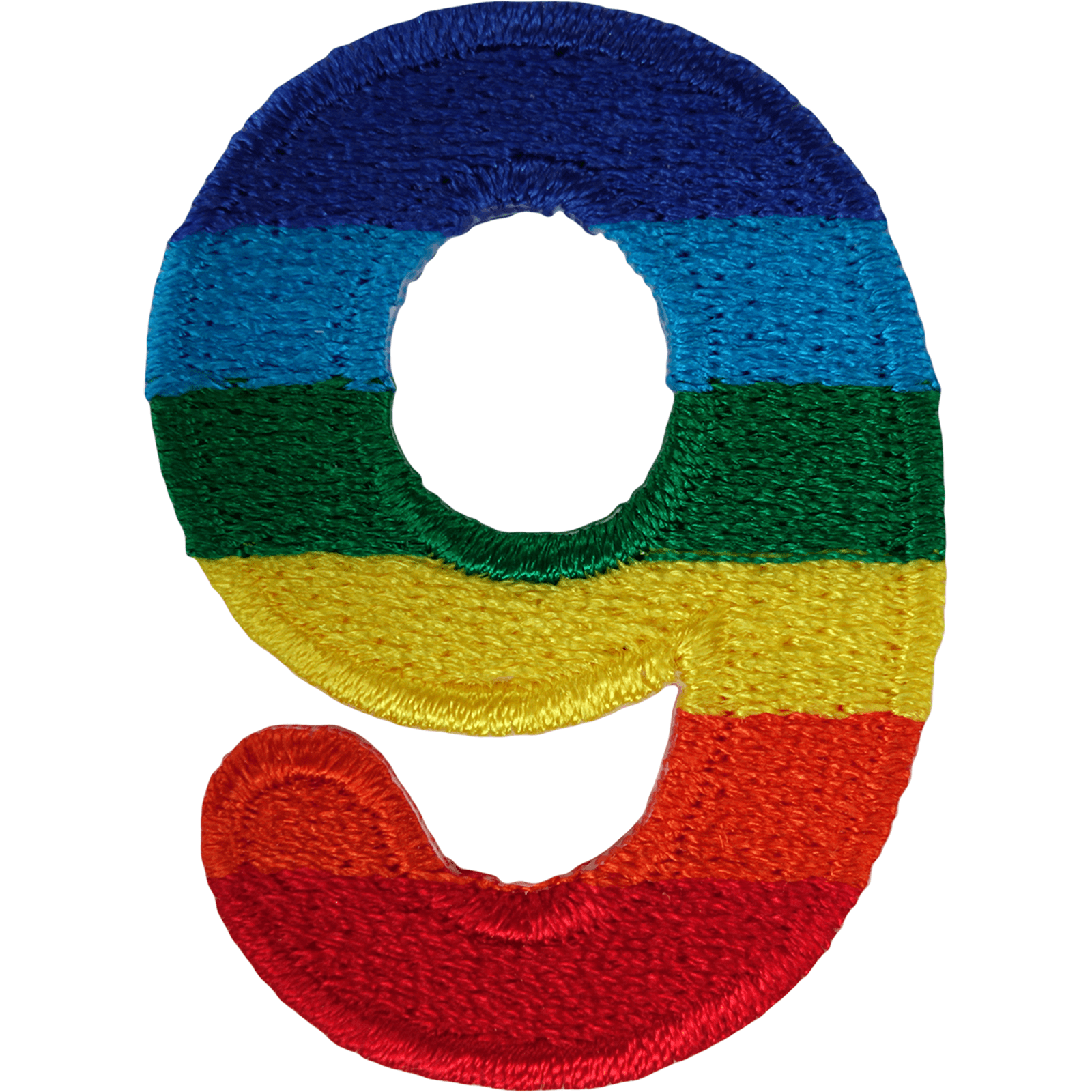 Number 9 ( Number Nine ) Rainbow Letter Number Iron Sew On Patches Badges Name A-Z Letters Numbers Patch