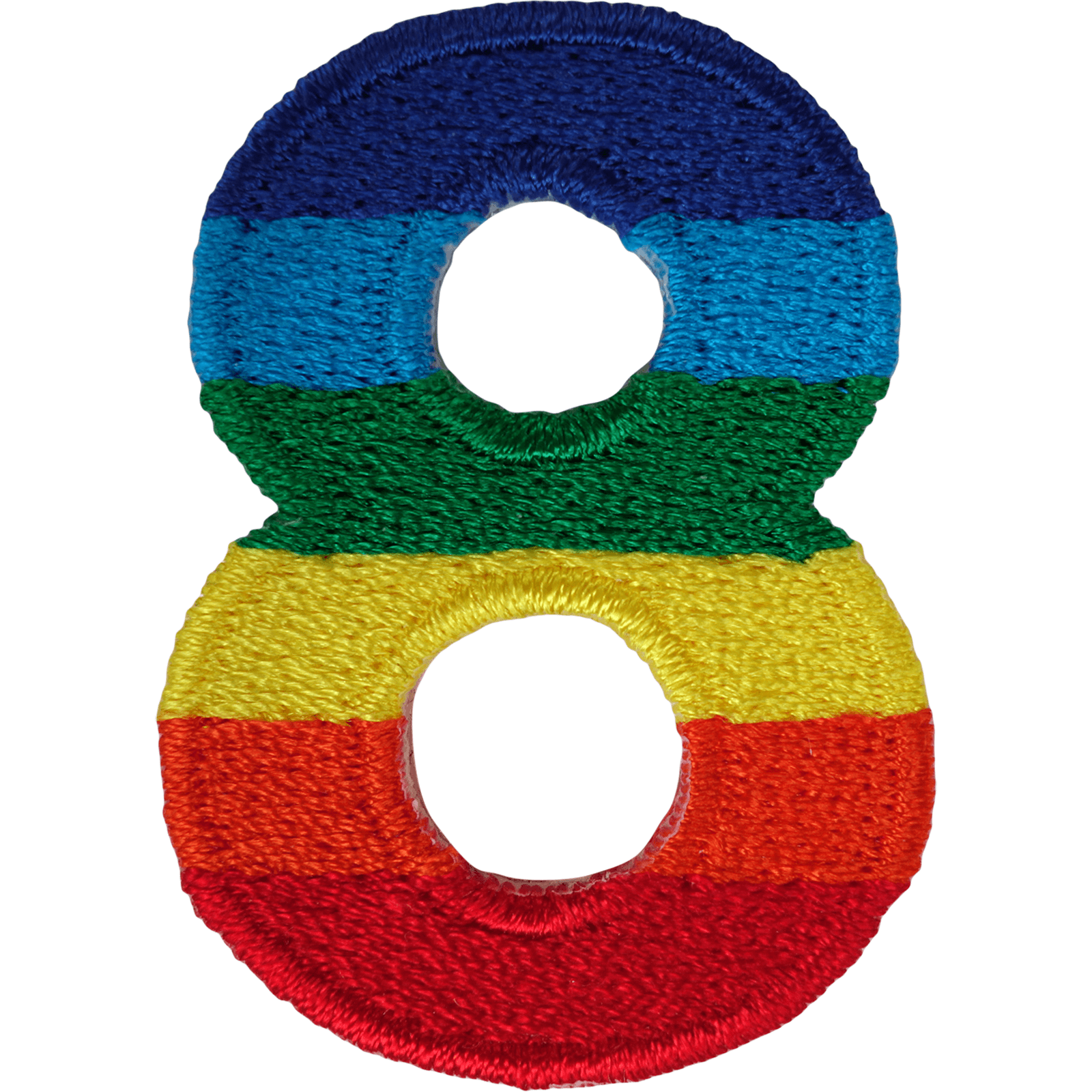 Number 8 ( Number Eight ) Rainbow Letter Number Iron Sew On Patches Badges Name A-Z Letters Numbers Patch