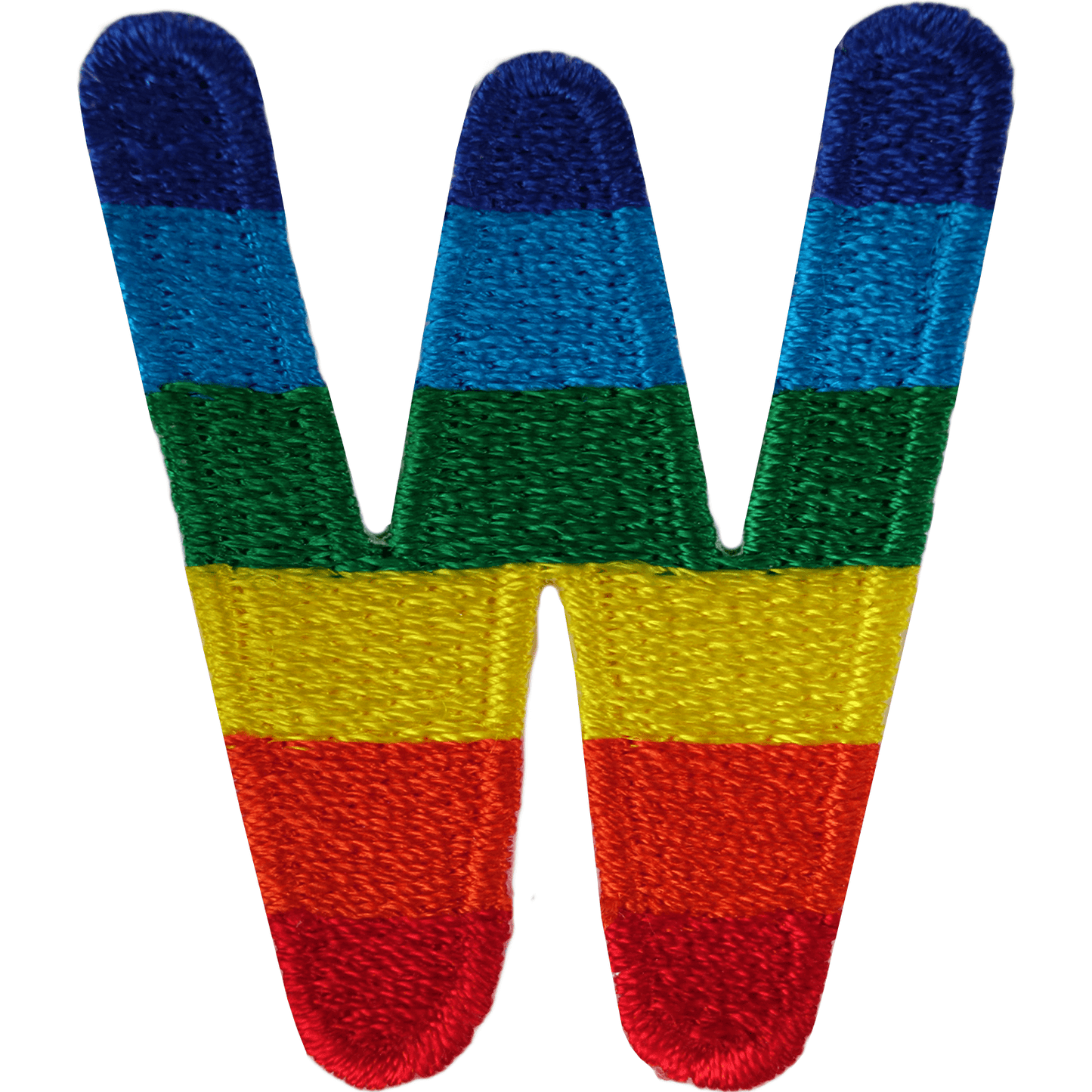 Letter W Rainbow Letter Number Iron Sew On Patches Badges Name A-Z Letters Numbers Patch