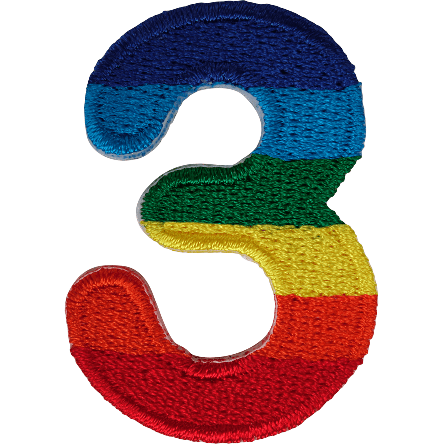 Number 3 ( Number Three ) Rainbow Letter Number Iron Sew On Patches Badges Name A-Z Letters Numbers Patch