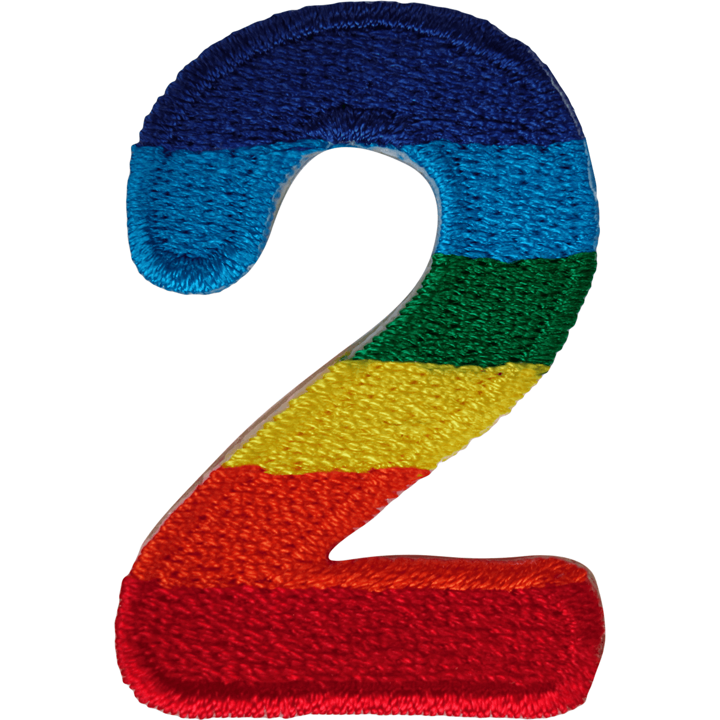Number 2 ( Number Two ) Rainbow Letter Number Iron Sew On Patches Badges Name A-Z Letters Numbers Patch
