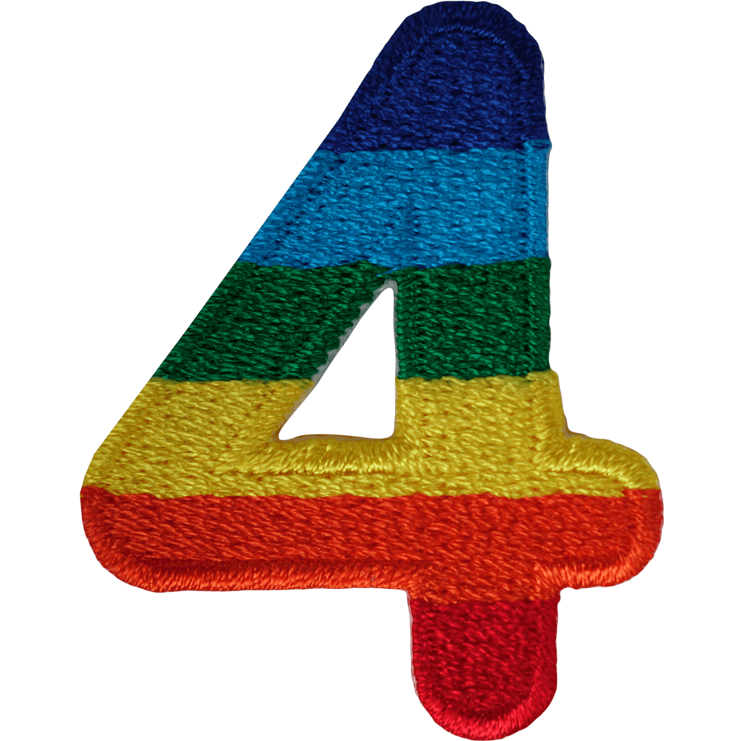 Number 4 ( Number Four ) Rainbow Letter Number Iron Sew On Patches Badges Name A-Z Letters Numbers Patch