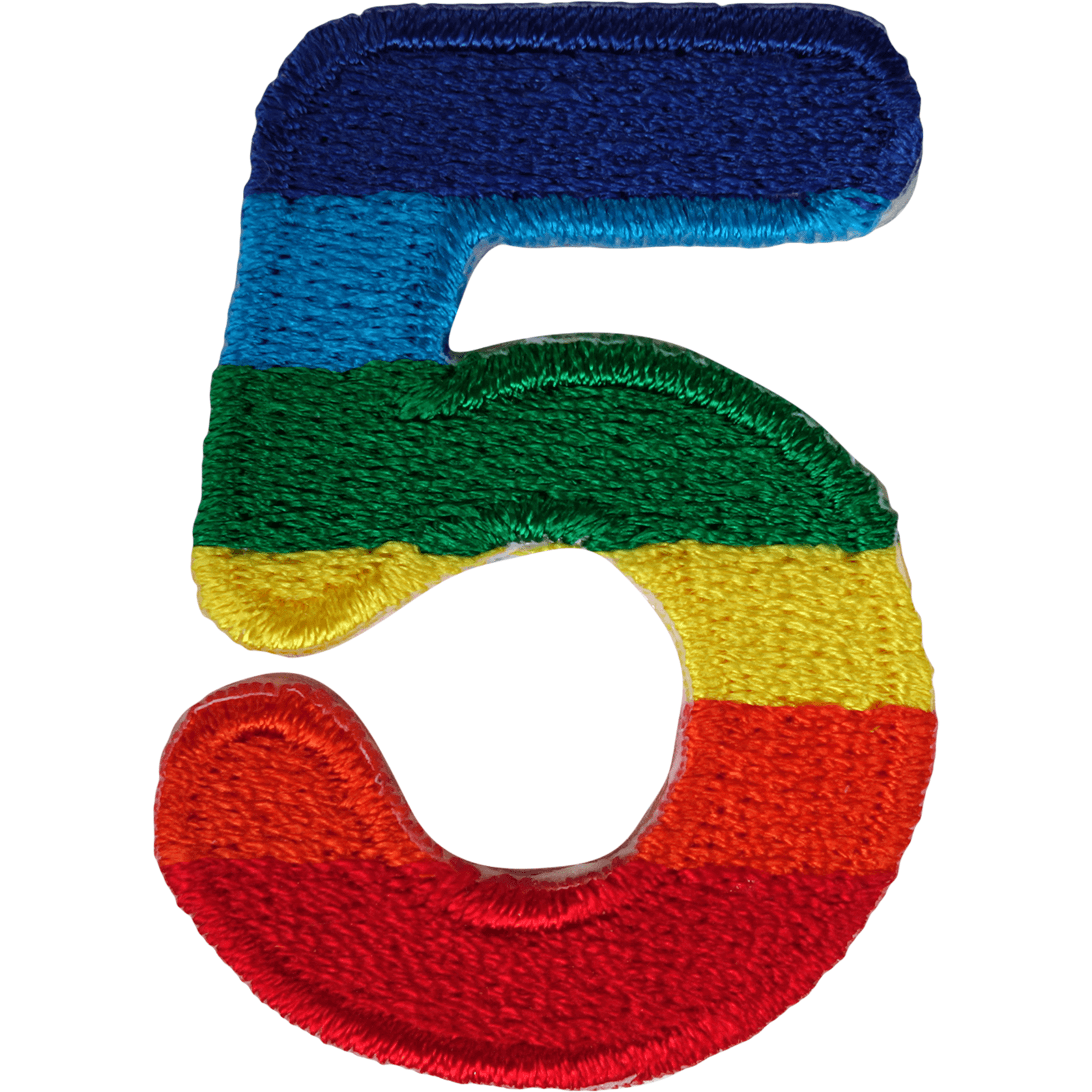 Number 5 ( Number Five ) Rainbow Letter Number Iron Sew On Patches Badges Name A-Z Letters Numbers Patch
