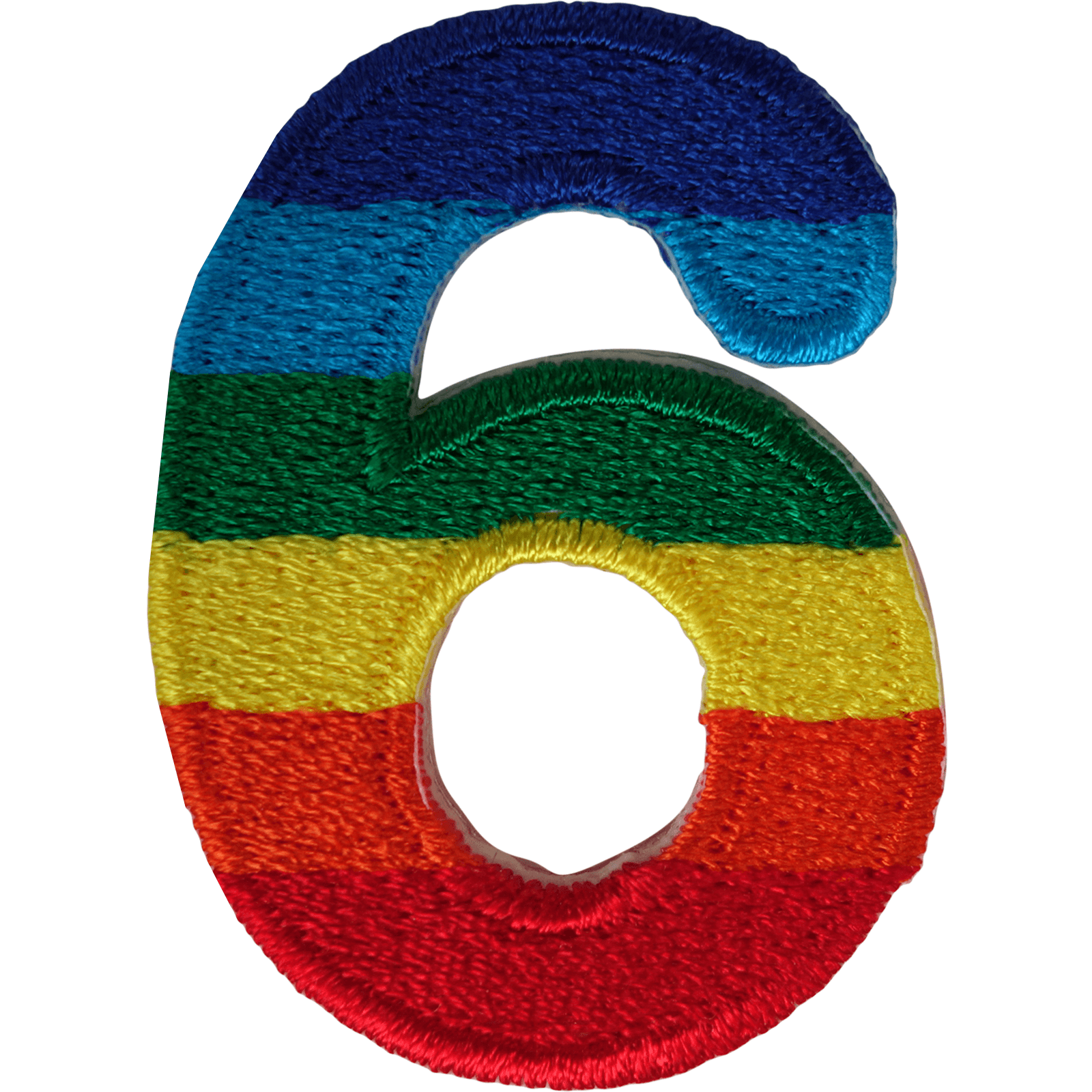 Number 6 ( Number Six ) Rainbow Letter Number Iron Sew On Patches Badges Name A-Z Letters Numbers Patch