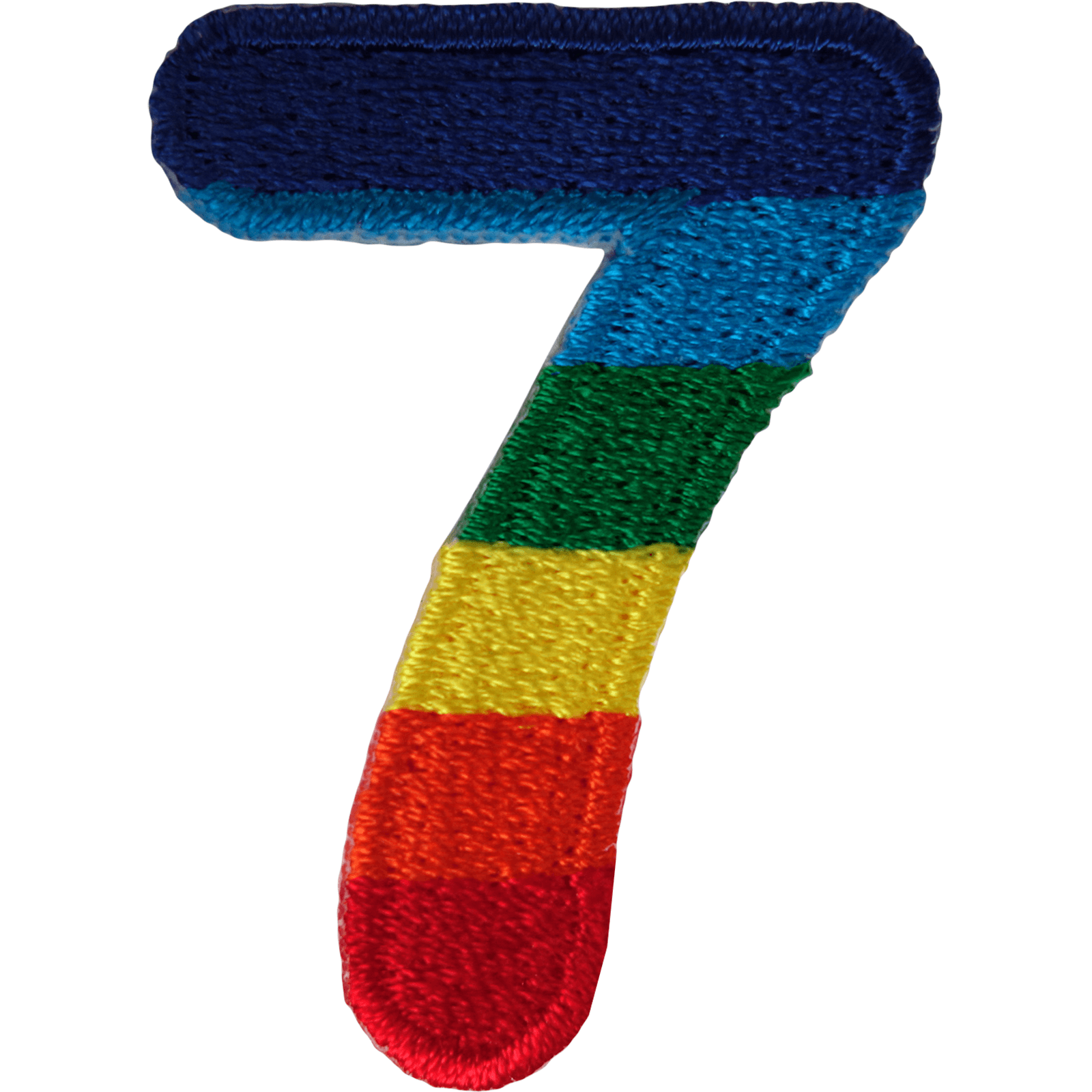 Number 7 ( Number Seven ) Rainbow Letter Number Iron Sew On Patches Badges Name A-Z Letters Numbers Patch