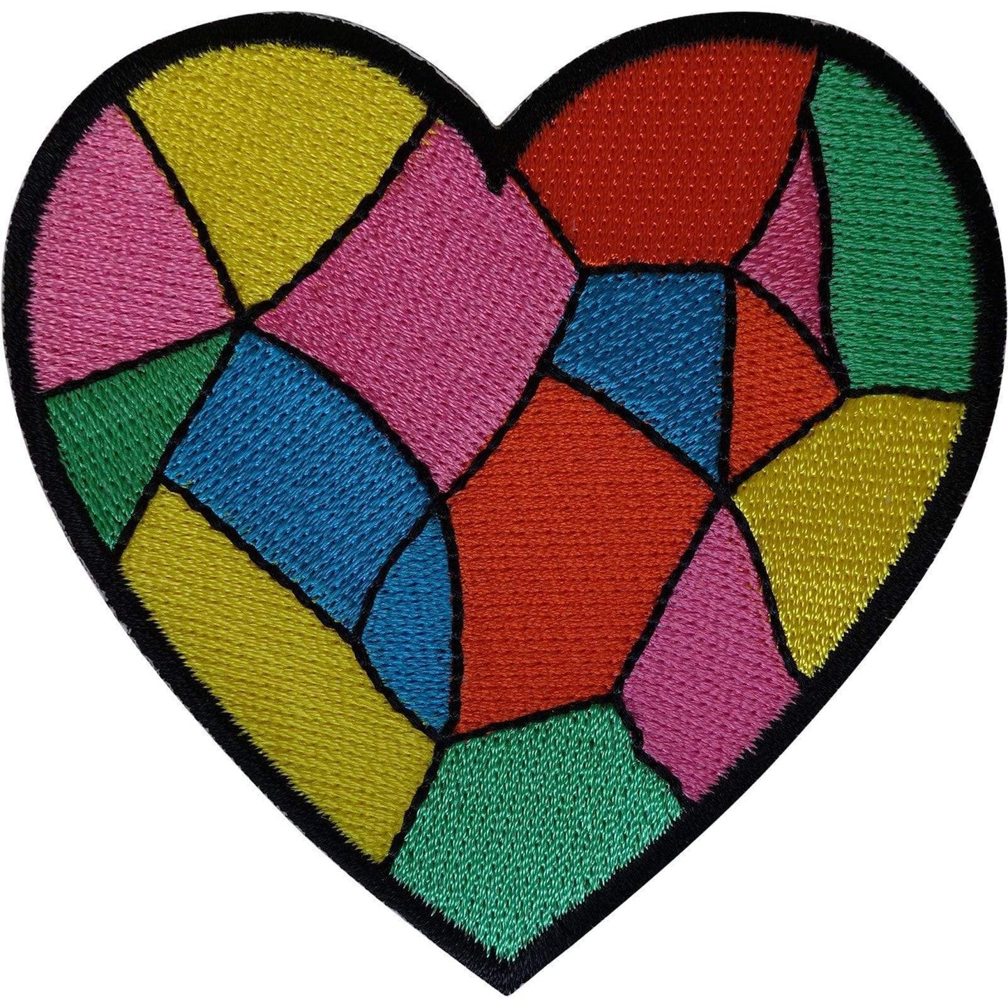 Rainbow Love Heart Iron On Patch Sew On Embroidered Badge Embroidery Applique