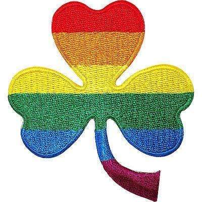 Rainbow Lucky Irish Shamrock Embroidered Iron / Sew On Patch Clover Charm Badge