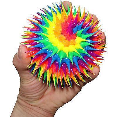 Rainbow Neon Rubber Silicone Bouncy Ball Stress Relief Office Toy Mini Football