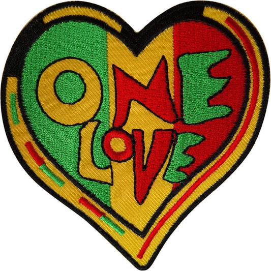 Rasta Heart Patch Iron Sew On Reggae Music Embroidered Badge Embroidery Applique