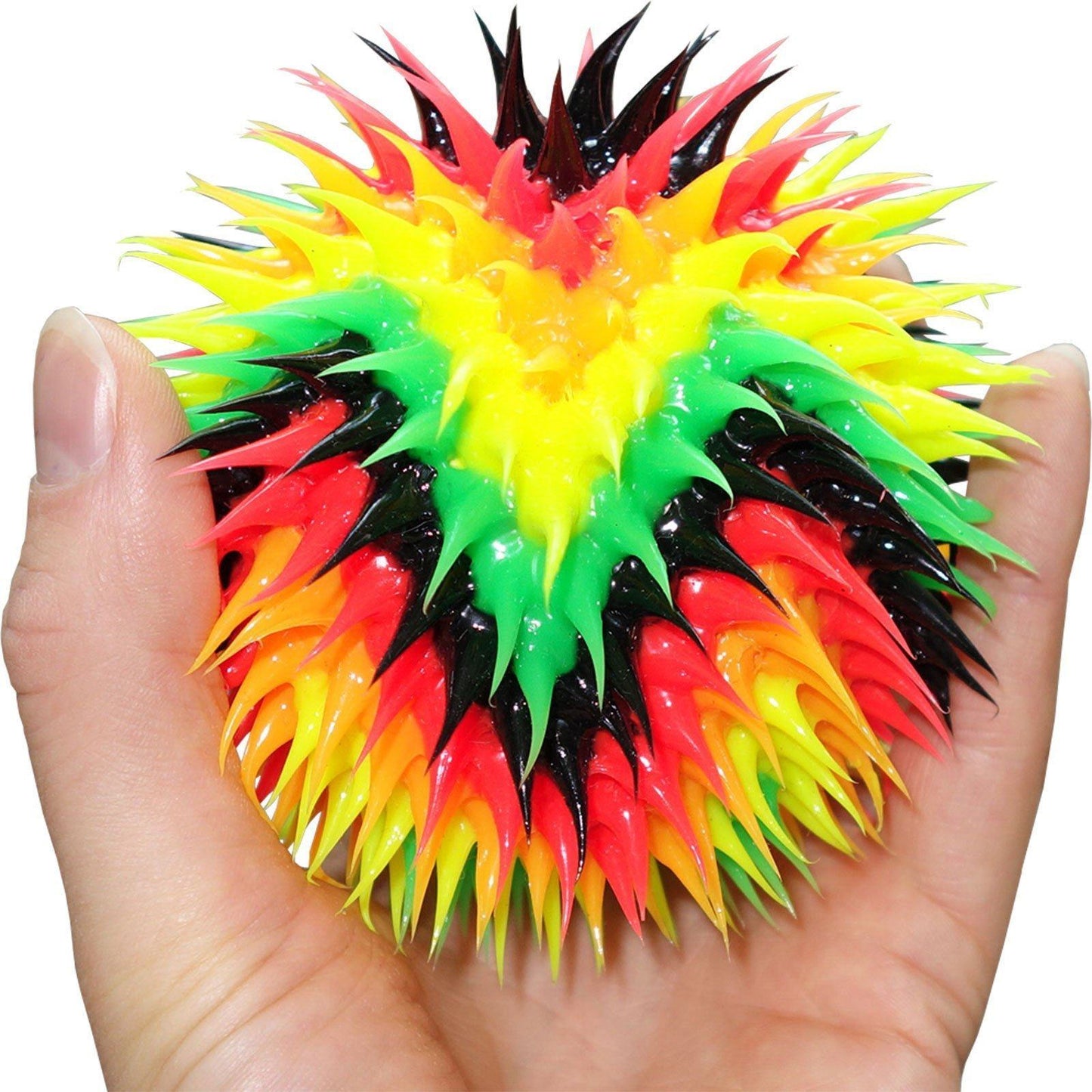 Rasta Neon UV Rubber Silicone Bouncy Ball Stress Relief Office Toy Mini Football