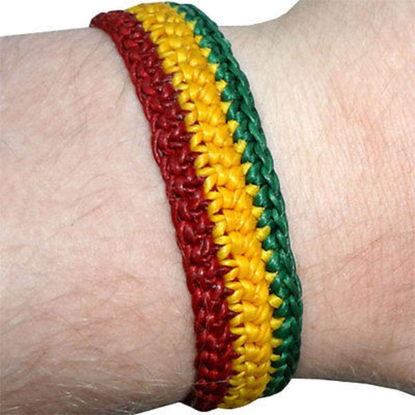 Rasta Reggae Bracelet Wristband Bangle Mens Womens Hippie Bob Marley Jewellery