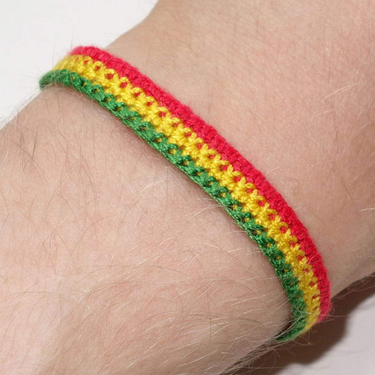 Rasta Reggae Friendship Bracelet Wristband Jamaica Bob Marley Charm Cuff Bangle