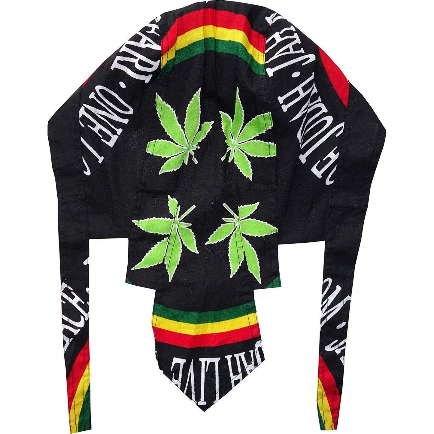 Rasta Reggae Hippie Weed Cannabis Leaf Zandana Bandana Doo Dew Du Do Rag Hat Cap