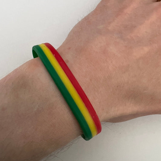 Rasta Rubber Silicone Wristband Bracelet Bangle Jamaica Reggae Hippie