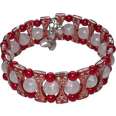 Red Beaded Bracelet Beads Wristband Bangle Womens Ladies Girls Costume Jewellery Red Beaded Bracelet Beads Wristband Bangle Womens Ladies Girls Costume Jewellery