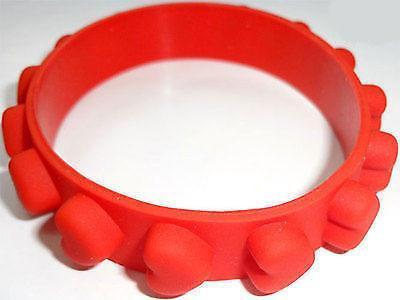 Red Love Heart Rubber Silicone Bracelet Wristband Bangle Ladies Womens Jewellery Red Love Heart Rubber Silicone Bracelet Wristband Bangle Ladies Womens Jewellery