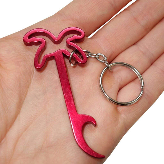 Red Palm Tree Key Ring Chain Fob Bottle Opener Keyring Travel Holiday Keychain