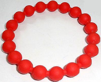 Red Rubber Silicone Ball Friendship Charm Bracelet Wristband Bangle Jewellery