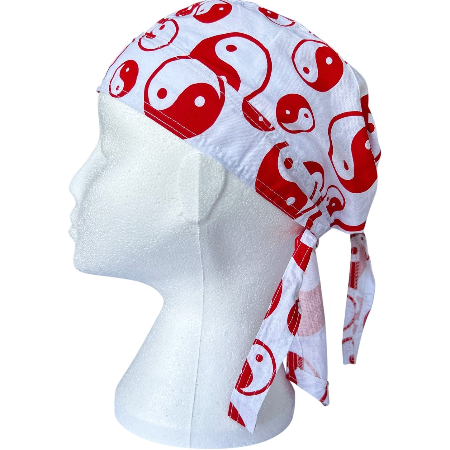 Red White Yin Yang Bandana Zandana Hairband Headband Headscarf Durag Sun Hat Cap