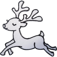 Reindeer Patch Iron On Sew On Clothes Deer Embroidery Applique Embroidered Badge