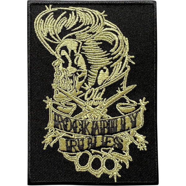 Rockabilly Rules Old School Patch Iron On Rock and Roll Music Embroidered Badge