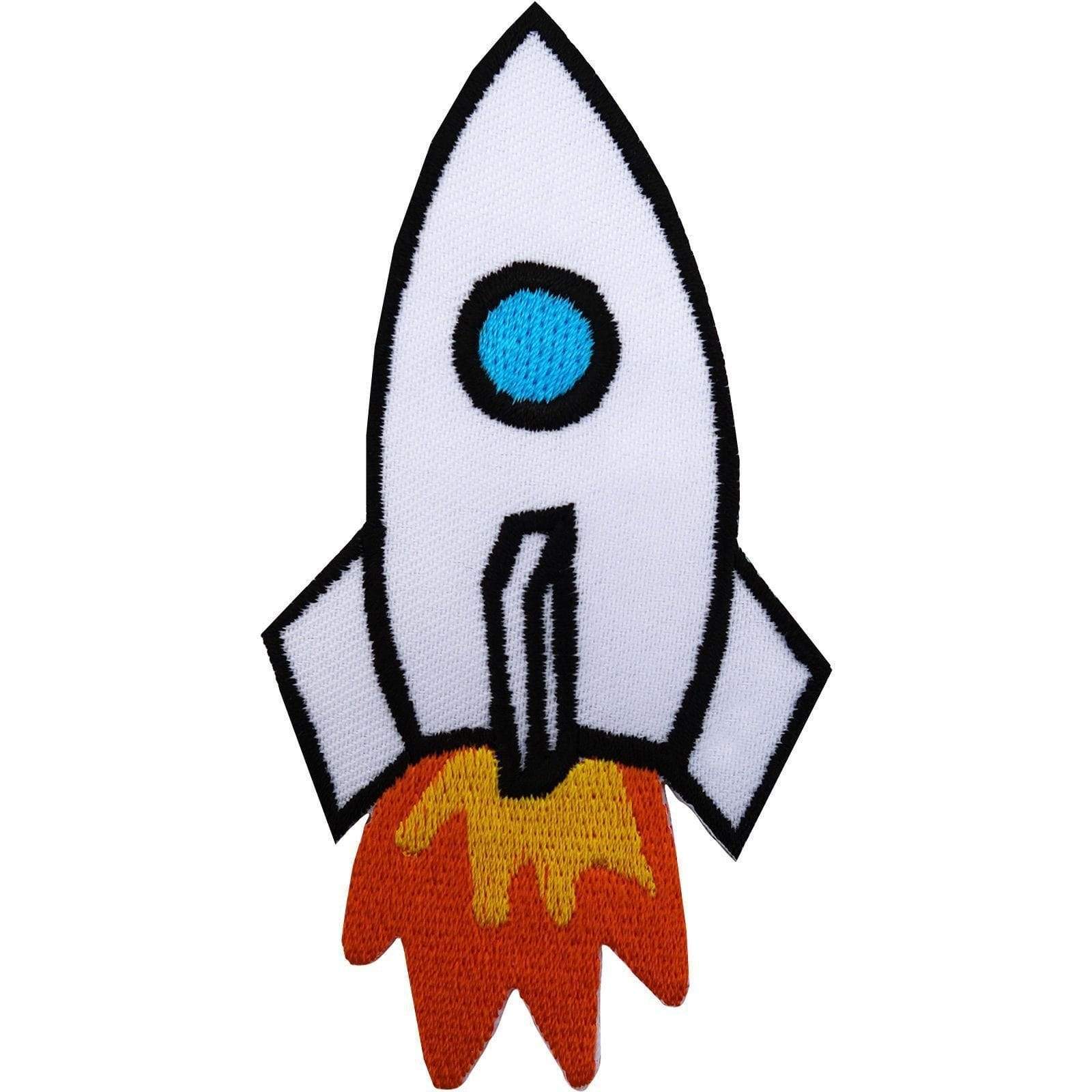 Rocket Iron On Patch Embroidered Sew On Badge Space NASA T Shirt Jacket Badge