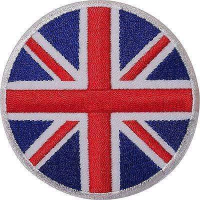 Round UK Flag Embroidered Iron / Sew On Patch Union Jack British T Shirt Badge
