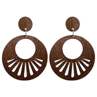 Round Wood Stud Earrings