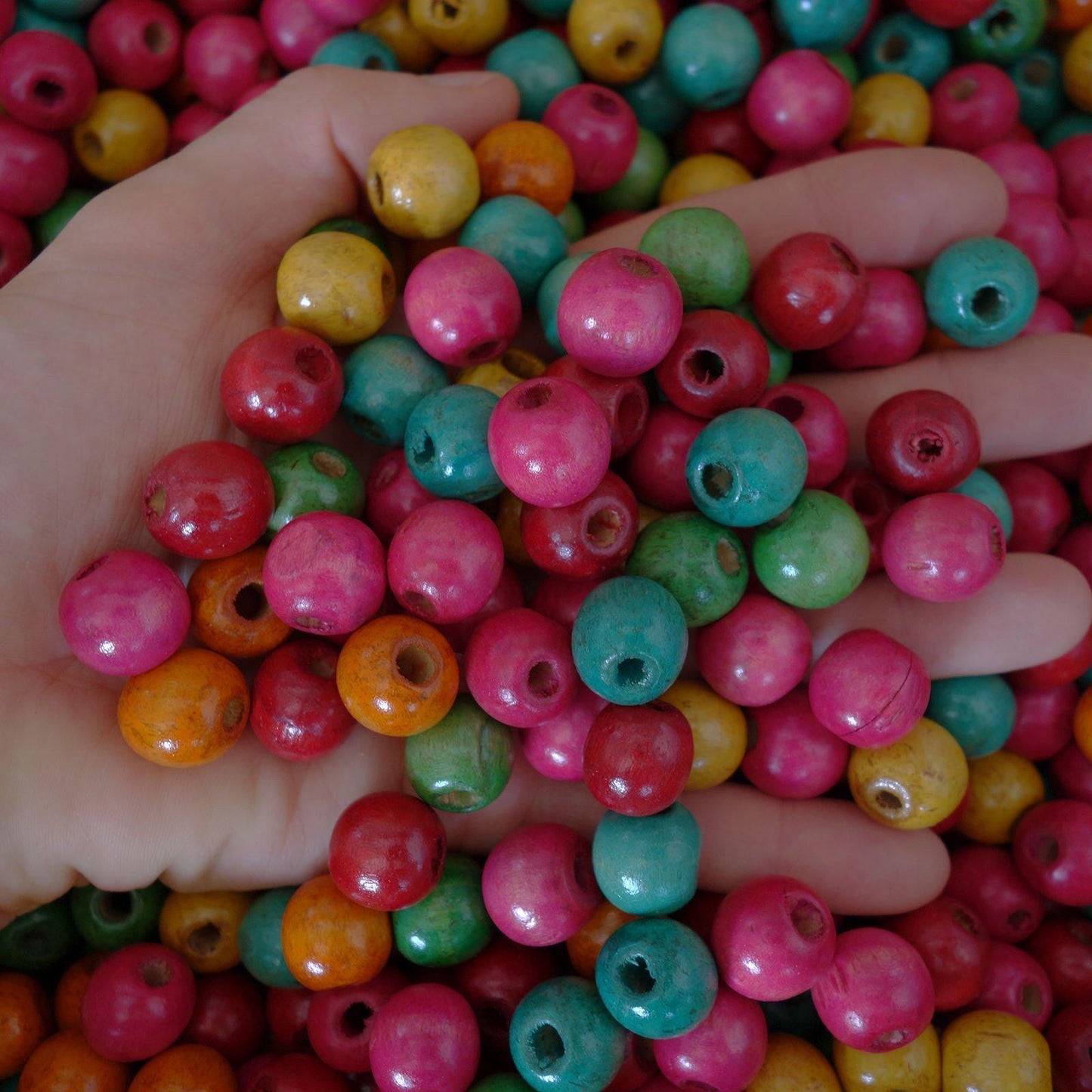 Round Wooden Beads for Jewellery Making Crafts Wood Wristbands Necklaces Chains