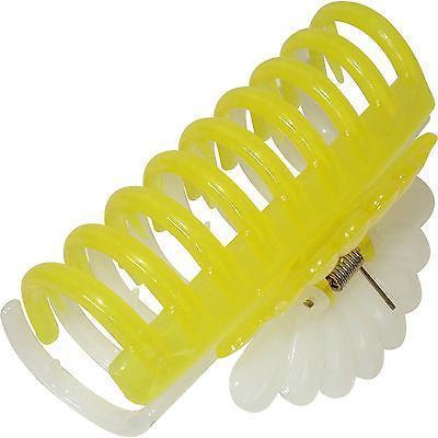 Round Yellow Hair Claw Clip Clamp Clasp Grip Grasp Barrette Girls Womens Ladies Round Yellow Hair Claw Clip Clamp Clasp Grip Grasp Barrette Girls Womens Ladies