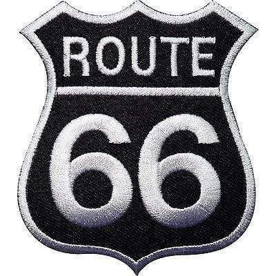 Route 66 Sign Embroidered Iron / Sew On Patch Clothes Jacket Bag Badge Transfer