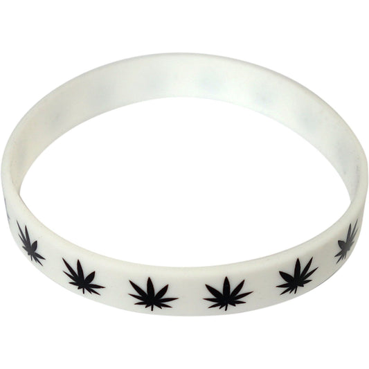Rubber Bracelet Silicone Wristband Cannabis Bangle Mens Womens Rasta Jewellery