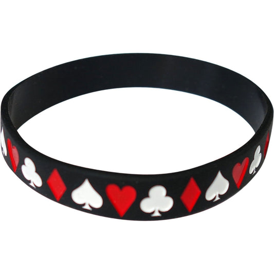 Rubber Wristband Silicone Bracelet Bangle Casino Poker Playing Cards Jewellery
