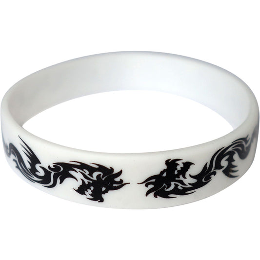 Rubber Wristband Silicone Bracelet Chinese Dragon Bangle Mens Womens Jewellery