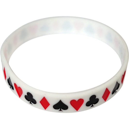 Rubber Wristband Silicone Bracelet Playing Cards Bangle Mens Womens Jewellery