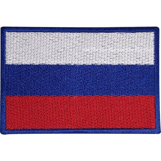 Russia Flag Embroidered Iron / Sew On Patch Clothes Hat Russian Embroidery Badge