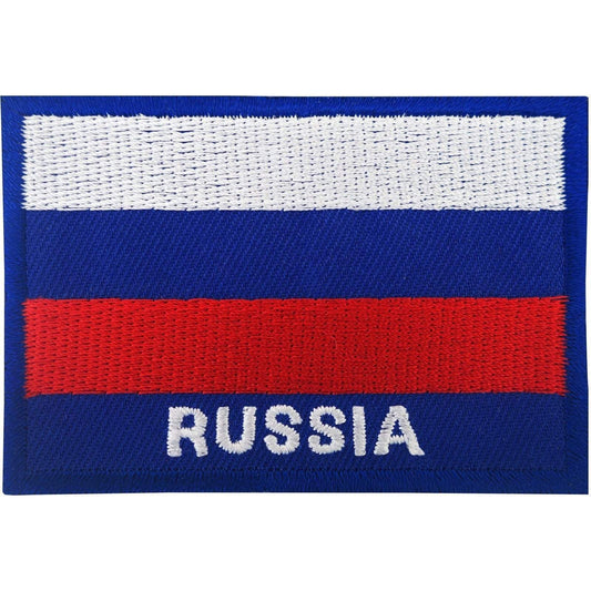 Russia Flag Patch Iron On Badge / Sew On Russian Flag Embroidered Motif Applique