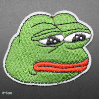 Sad Frog Sew On Patch Iron On Patch Animal Embroidered Applique Embroidery Badge
