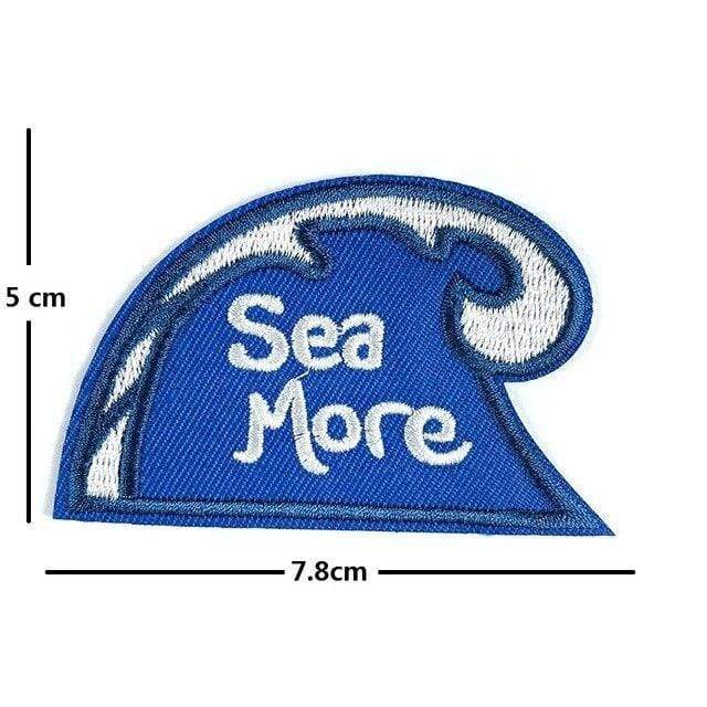 Sea More Iron On Patch Sew On Patch Wave Surfer Embroidered Badge Embroidery Applique