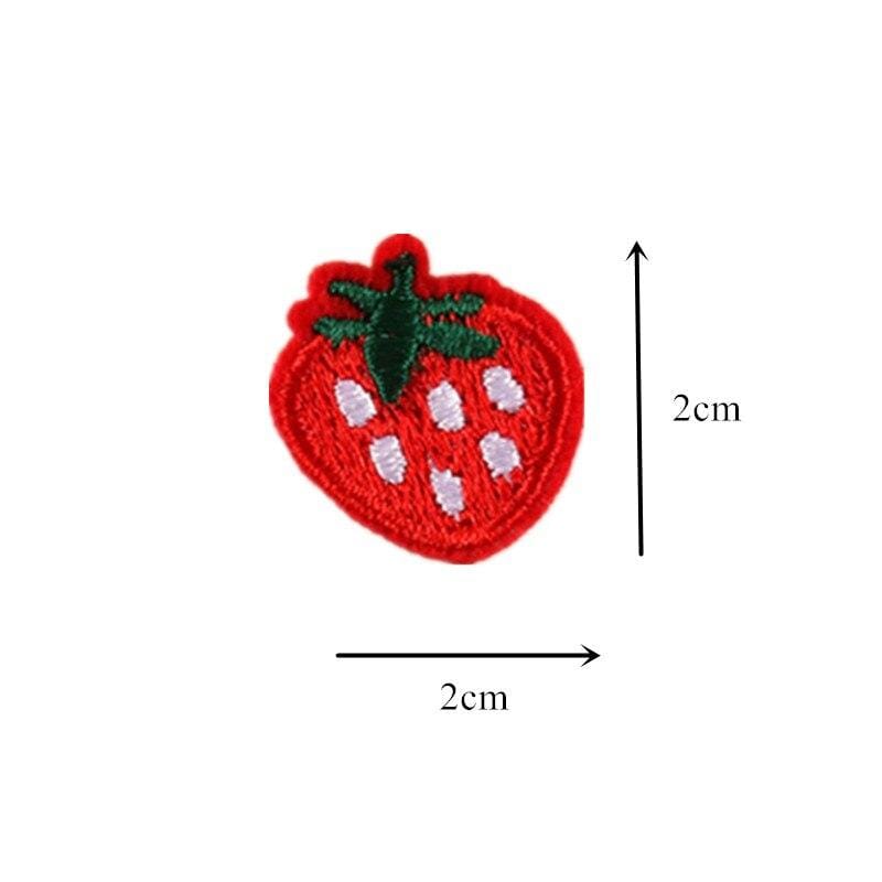 Set of 10 Small Strawberry Iron On Patches Sew On Patches Embroidered Badges Embroidery Appliques Motifs