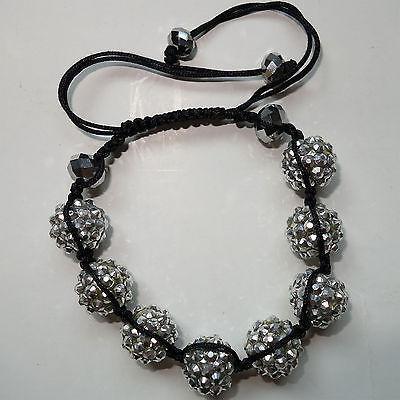 Shamballa Crystal Disco Ball Charm Bracelet Wristband Bangle Womens Ladies Girls